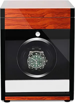 Winders - Wooden declaration exportation Watch Storage Case Smart Watches Winder with LED Light Mechanical Watch Automatic Shaker with Access Control Watch Winding Box Quiet and well operated, 1 Spinner winding box Watch 