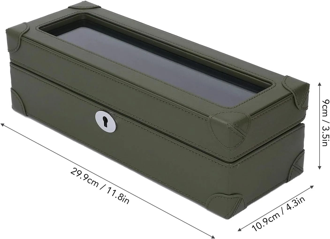 Window, Microfiber Leather Exquisite Soft realistic Plush Lining, Mechanical Watch Case, for All Occasions (Green) BAFOVY 5 Slot Watch Box with Glass 
