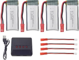 Wing Electric Airplane Foam Plane Toy Glider Battery Fytoo receptiveness 4PCS 3.7V 800mAh Lipo Battery with 1PCS 4-in-1 Charger for KF603 Z62 Surface Glider Fixed 