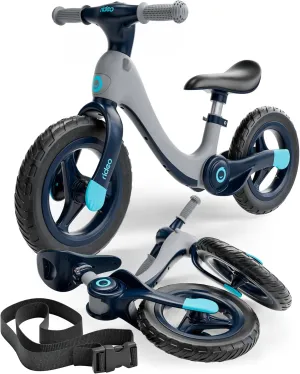 with Carry Strap Folding Kids Balance Bike | Safety First 12" Toddler Bike for Boys & Girls 3 to 5 Years Old brace | Push Bike 