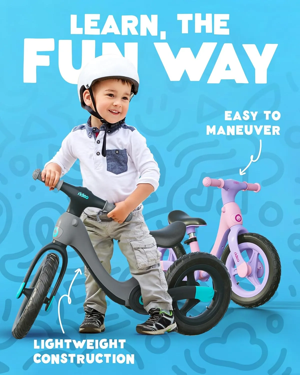 with Carry Strap Folding Kids Balance Bike | Safety First 12" Toddler Bike for Boys & Girls 3 to 5 Years Old brace | Push Bike 