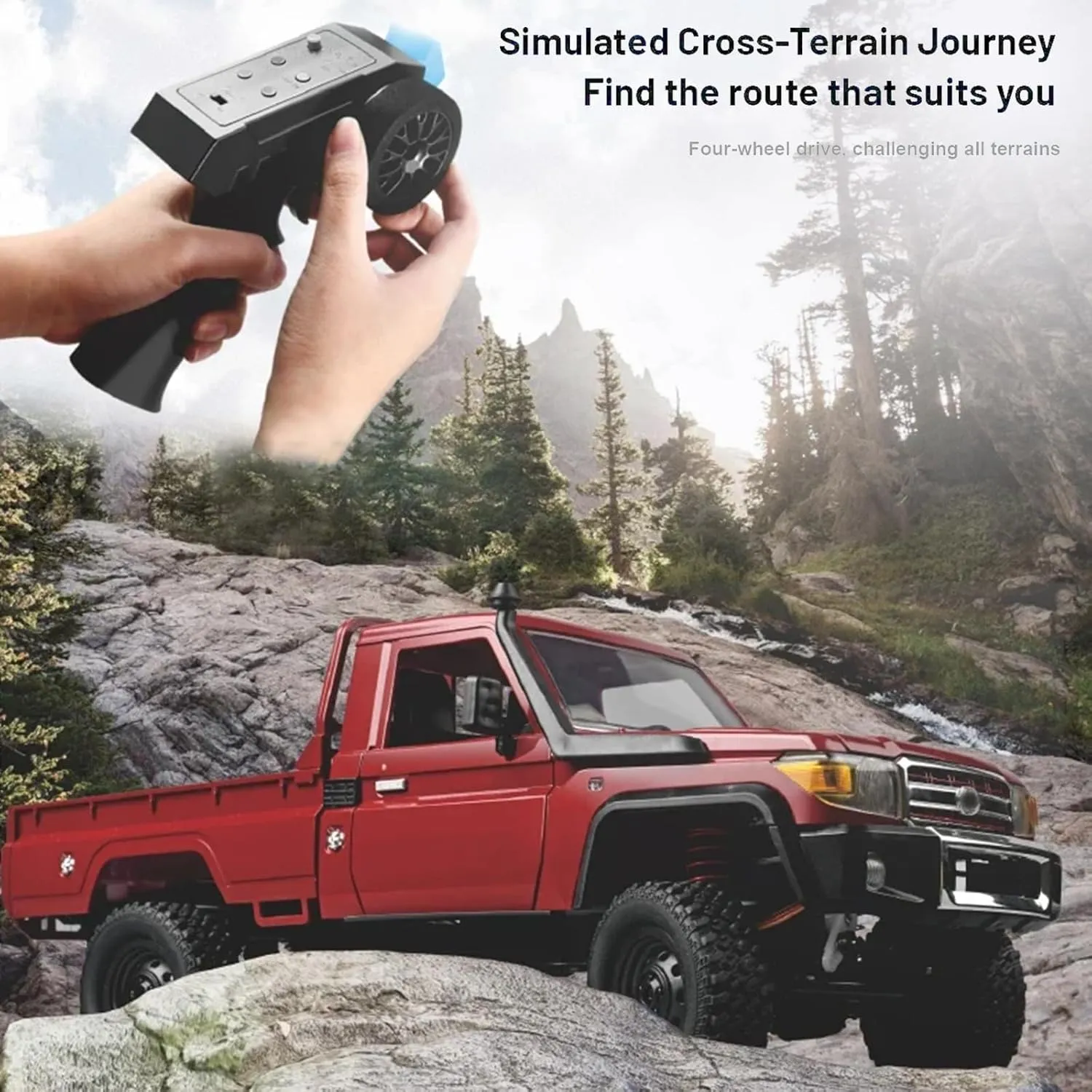 with Controllable recognize monster descent widen Headlights 2 Batteries RC Crawler$ 1/12 LC79 RC Rock Truck$ MN-82 Land Cruiser Remote Control Pickup Off Road Car RTR 2.4GHz Remote Control Rock Crawler Car 