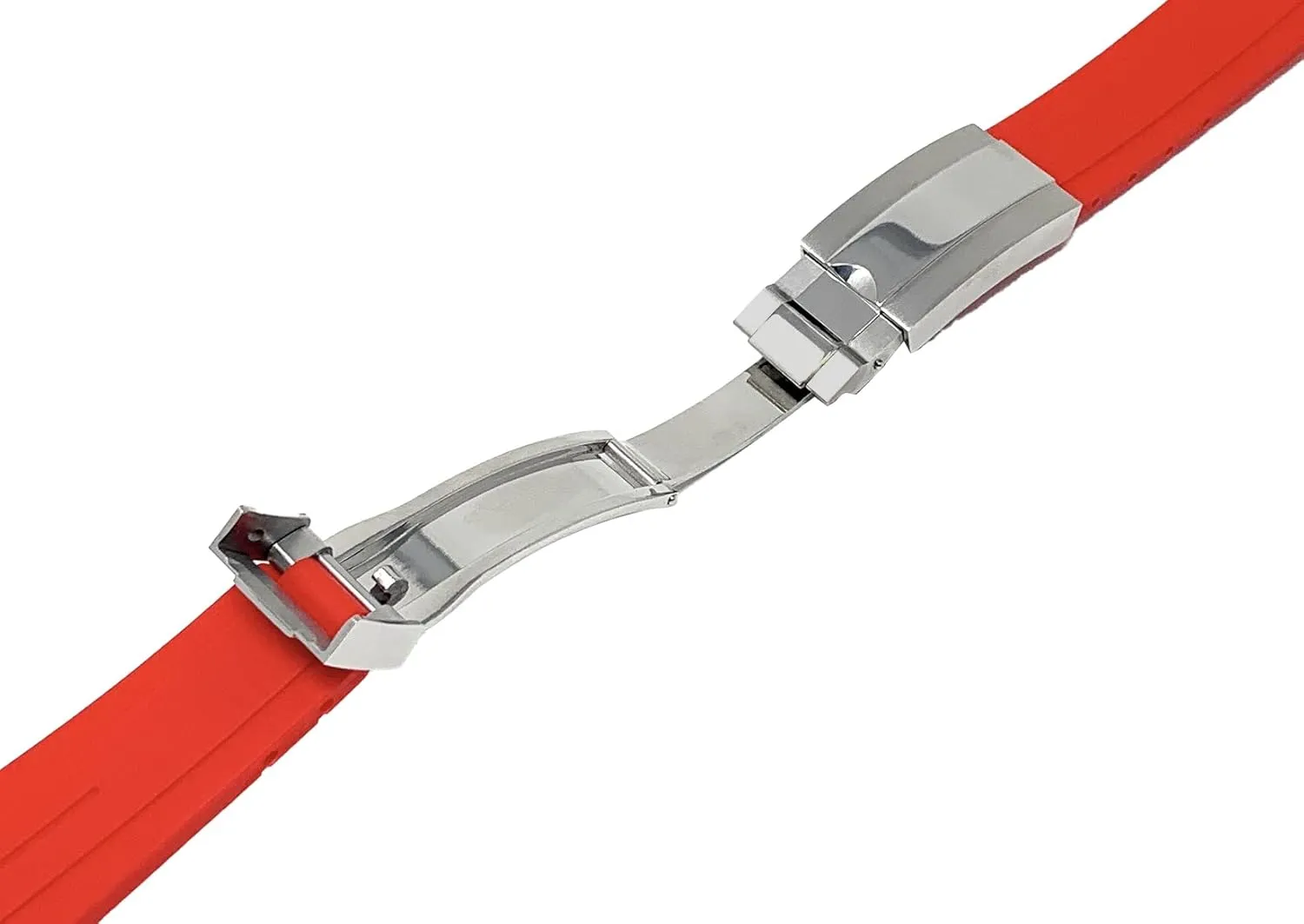 With Deployment Clasp or without residual Clasp Bandini 20mm Curved End Rubber Watch Band for Rolex Submariner, Daytona, Ghost, Yachtmaster & More, Curved Rubber Watch Strap, Waterproof, 