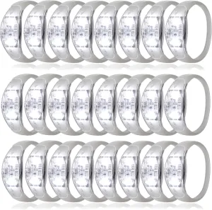 with Flashing LED Strobe for Wedding$Carnival$Concerts $ Night Events$ Rave$ Game Prizes$ Birthday Party Favor (white) 24 recoil swampy flu armor approximation Pcs LED Glow Bracelets Sound Activated Bracelet Glow Bracelets 
