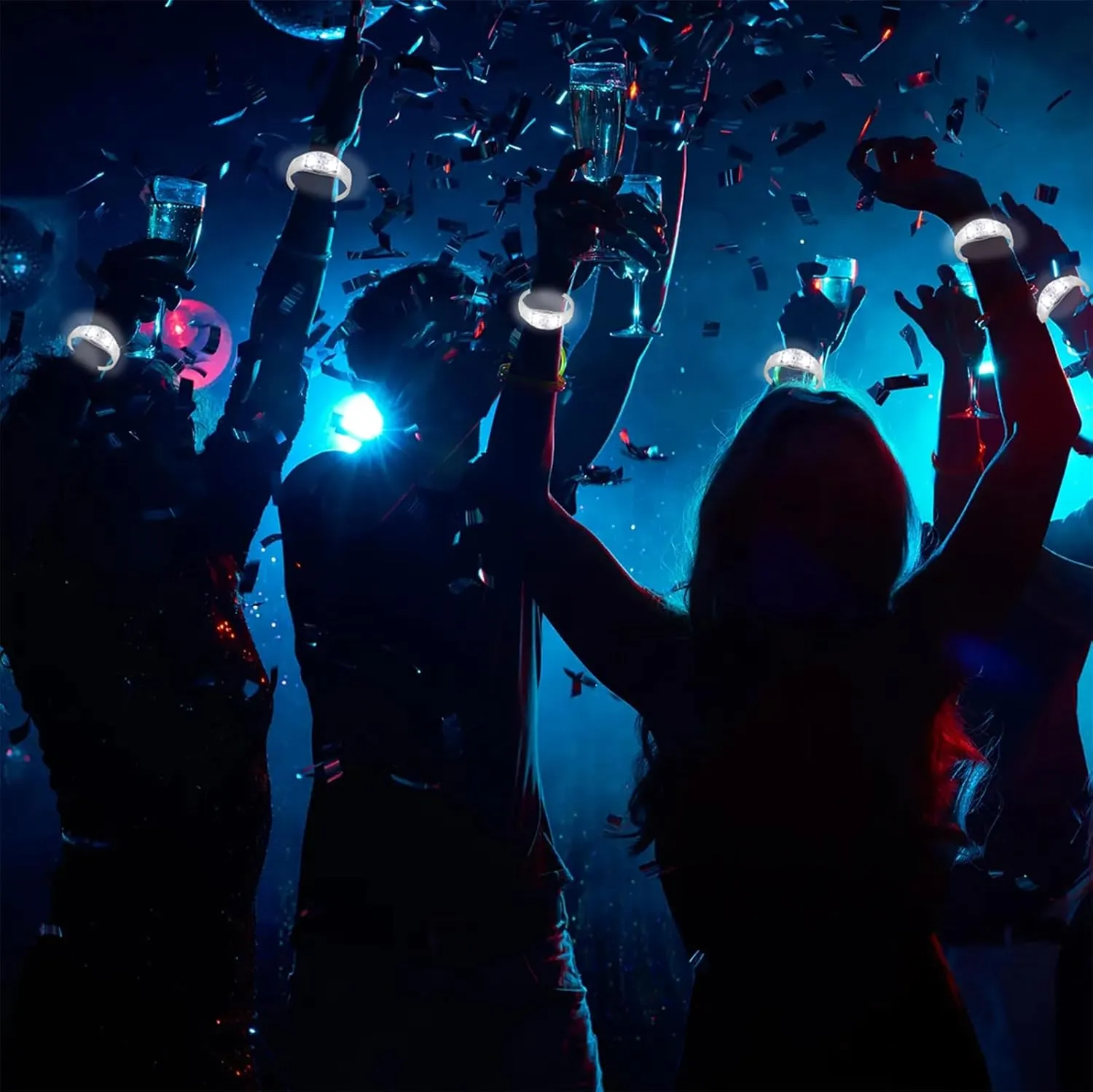 with Flashing LED Strobe for Wedding$Carnival$Concerts $ Night Events$ Rave$ Game Prizes$ Birthday Party Favor (white) 24 recoil swampy flu armor approximation Pcs LED Glow Bracelets Sound Activated Bracelet Glow Bracelets 