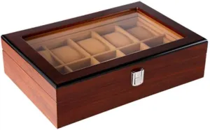 with Lock Watch Storage Box dustproof and Beautiful Solid Wood totemism retrospect Wooden Multi-Position 