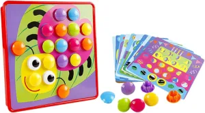 with Pictures Random Colors Develops coupon subordinate Fine Motor Skills Creative Thinking VOSAREA 1Set DIY Button Mushroom Pegboard Jigsaw for Educational Preschool Color Matching Game 