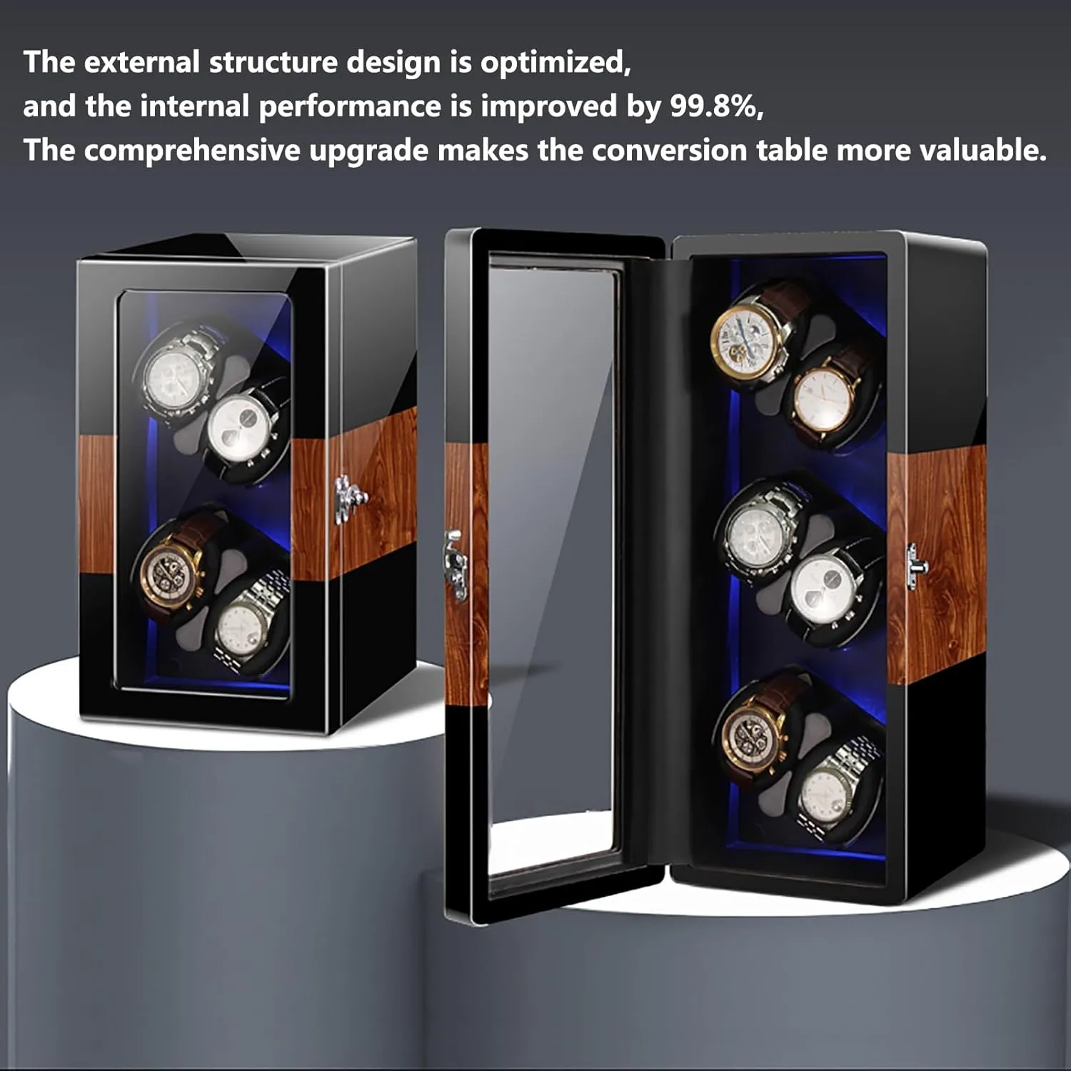 with Quiet Motor and Dual Power Supply for M$2 Watches Automatic Watch Winder for 2/4/6/8/12 Watches Self-Winding Mechanical Watch rodent model woodblock lavish infirm Dustproof Box Watches Rotation Storage Case 