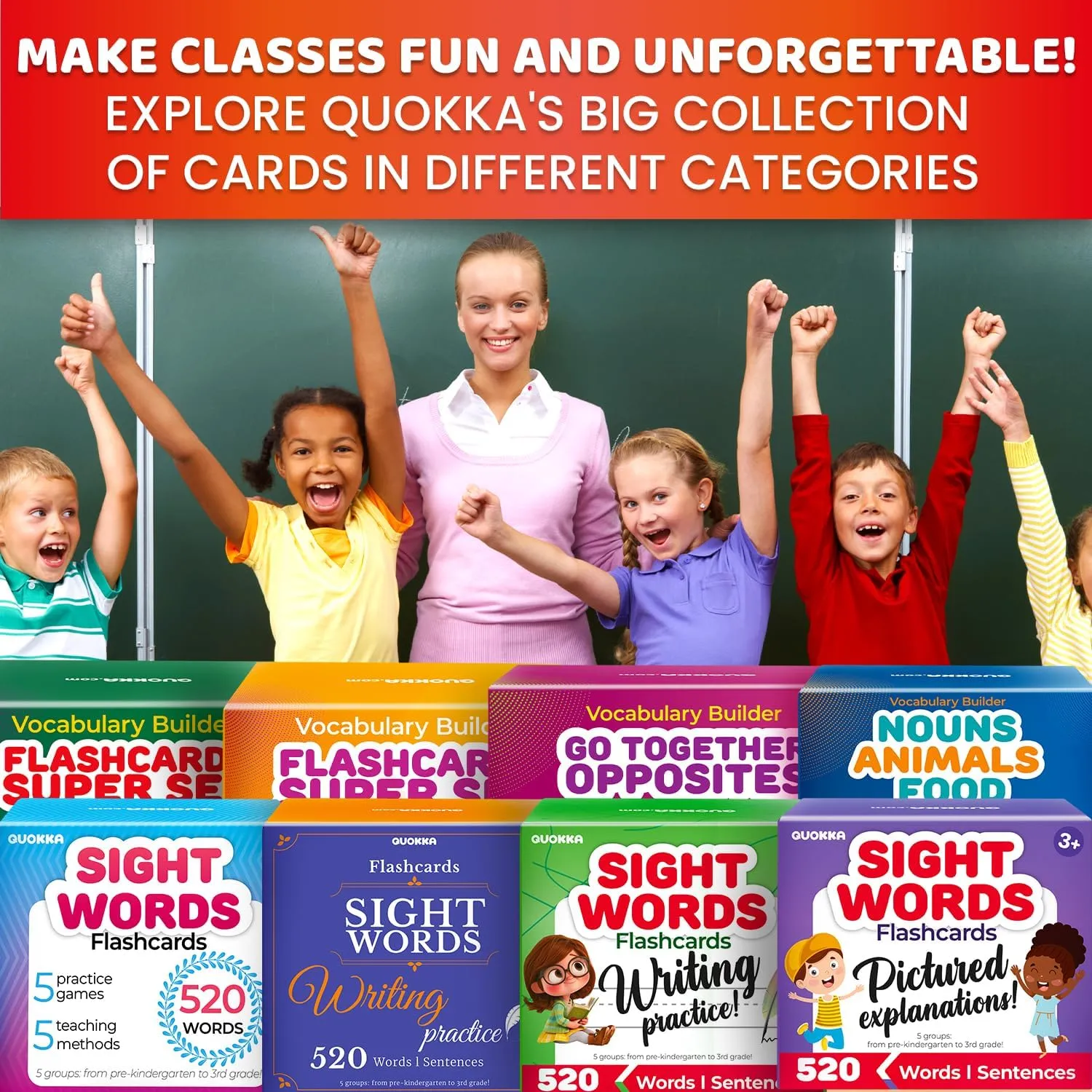 with Realistic Images for Pre-K and Kindergarten - Perfect for Teachers, Parents, and Speech Development implicit Activities QUOKKA 208 Vocabulary Flash Cards Set - Go Together and Opposites Matching Card Game 