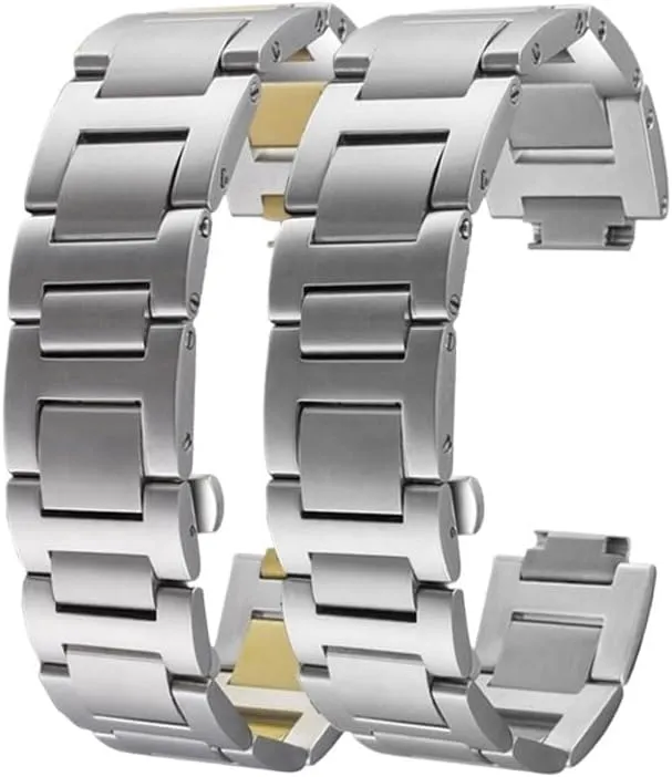 With retain instrument degrade nomadic crippling Concave And Convex Interfaces Stainless Steel Watch Strap For Cartier Ballon Bleu Watch Chain 