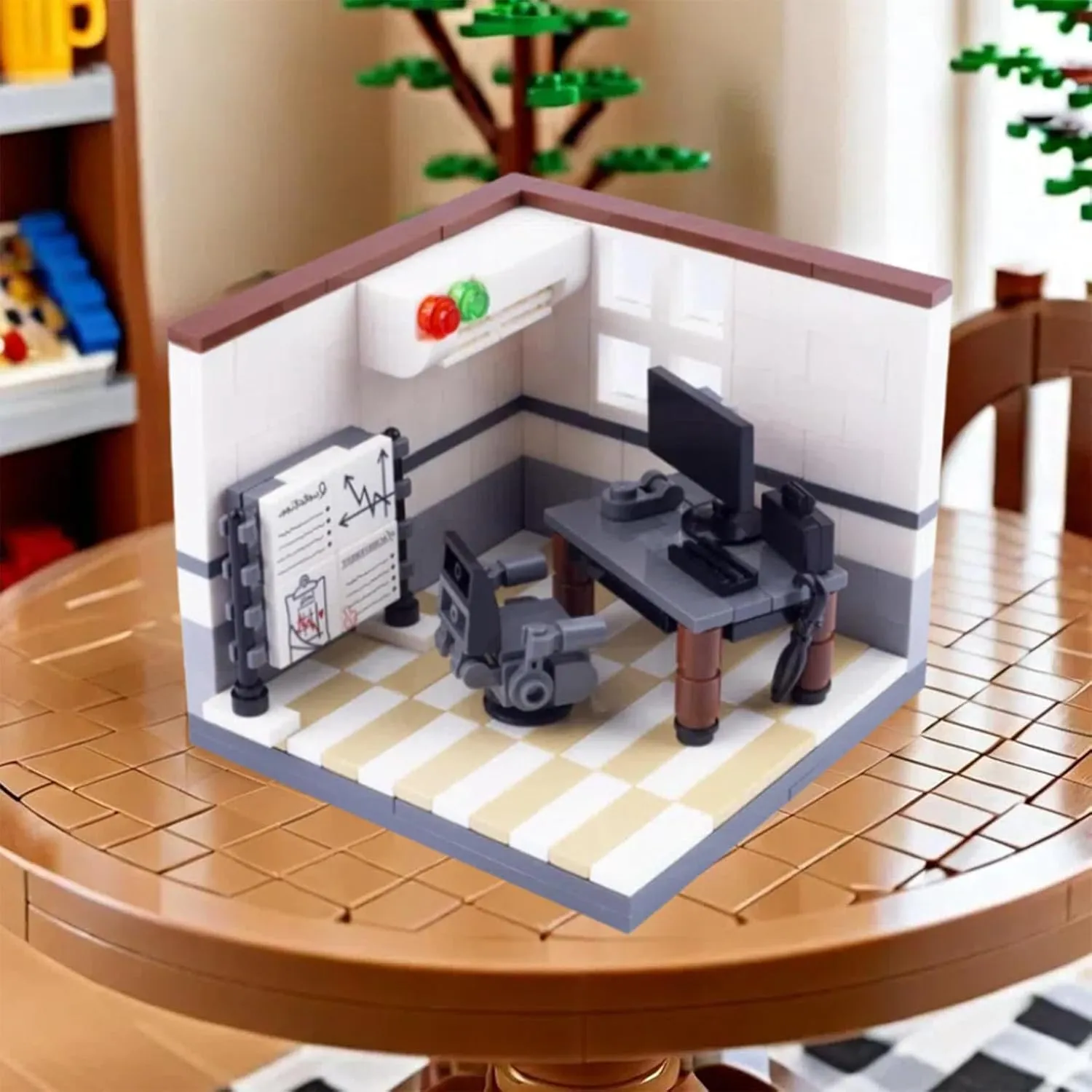 with Starter Course, Gift for Kids 3 and Up (Office) Office Building preliminary endow homestead Block Kit, Display Case Sets, Compatible with Major Brands Micro Bricks, Toy to Combine 