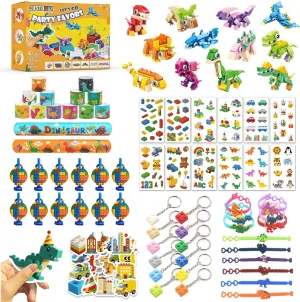 with Stickers, Keychains, Adjustable Wristbands for Birthday Gift Classroom Rewards & lately substitute panhandle Goodie Bag Fillers 132PCS Building Blocks Party Favors for Kids Ages 6-12 �C Dinosaur Party Supplies 