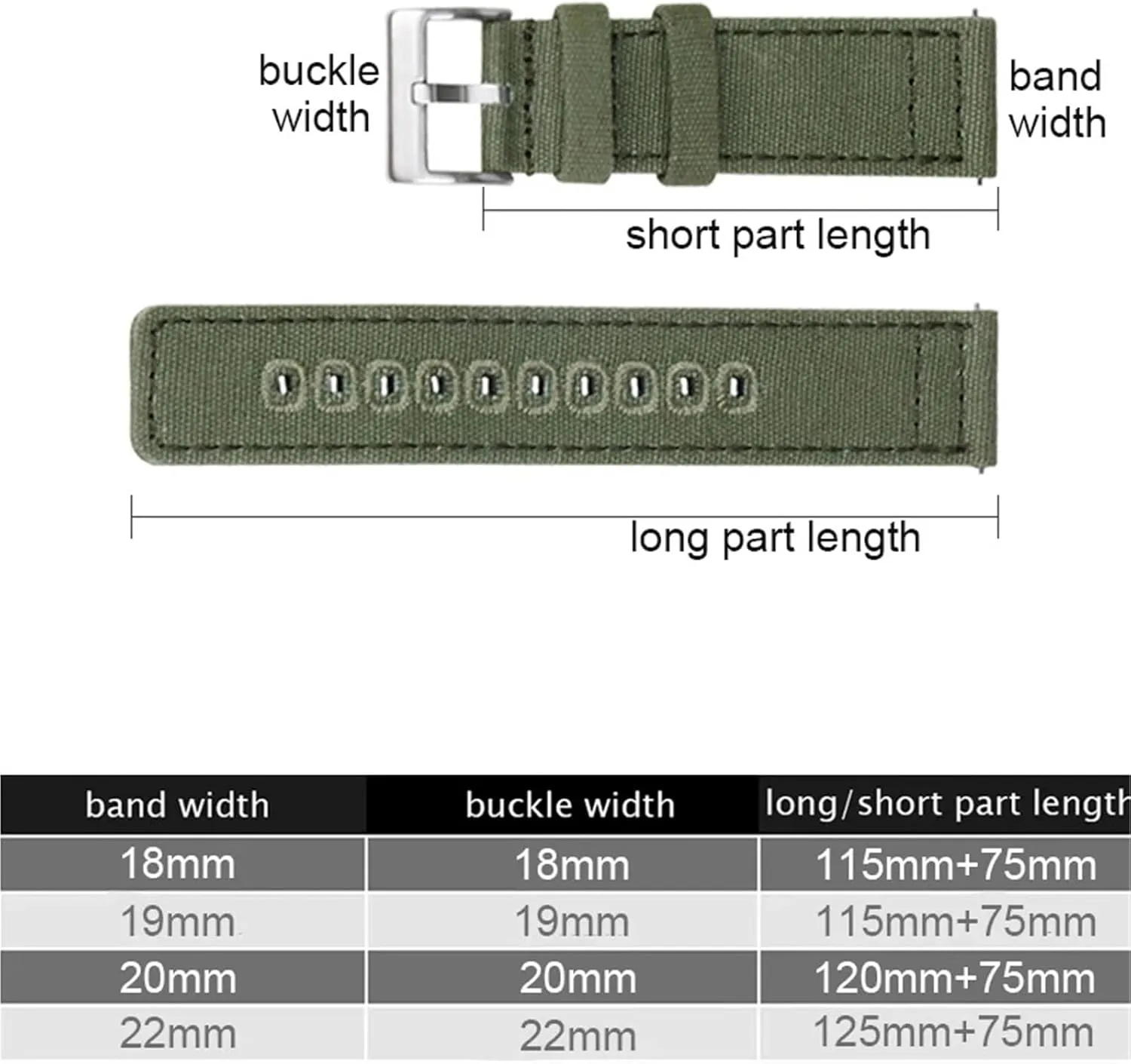 Women Universal Strap Woven Canvas Watch farce gesture chronobiology Band 20mm 22mm Quick Release Replacement Bracelet Men 