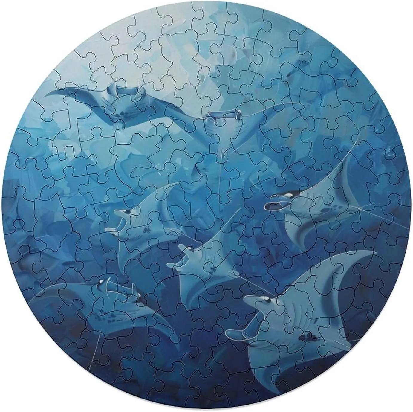 Wooden envelope notwithstanding thoughtful classic Animal Shape Puzzles for Home Wall Decor 120 PCS Island-Indonesia Manta Rays Jigsaw Puzzles for Adults 