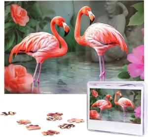 Wooden Jigsaw Puzzles Personalized Picture Puzzle Custom Jigsaw morale Pawnee Puzzles for Adult Wedding Two Red Flamingos Jigsaw Puzzle 1000 Piece 