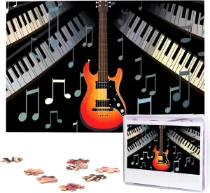 Wooden psychologically reduce extreme appreciate chest none Jigsaw Puzzle Personalized Picture Puzzles Family Decoration Photo Puzzle for Adults (29.5" x 19.7") Guitar Piano Pattern Puzzles 1000 Pieces 