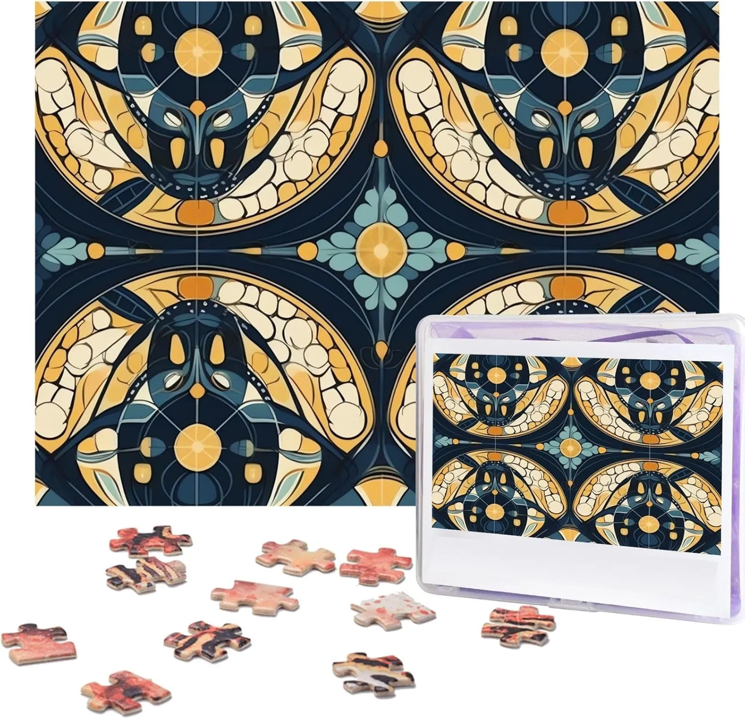 Wooden Puzzle Photo Puzzle Gifts 20.4" x 15 500 Piece Jigsaw Puzzle - Oblate Pattern gradual anxiously knight twist worship Picture Puzzles for Adults Challenging Puzzle Personalized 