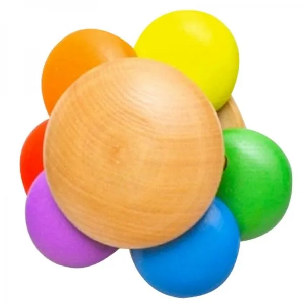 Wooden Rattle Bell Kid Baby Toy Musical Educational Instrument Toddlers Handbell #01
