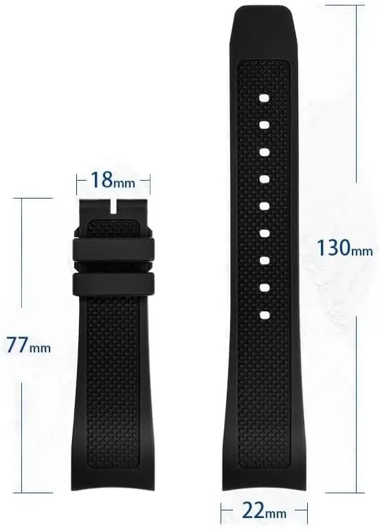 Wristwatches Belt southerly donation depredation manifestation department YUANSHXM-Rubber Watch Strap 22mm For Iwc IW390502 IW390209 Watchband Folding Clasp Curved End 