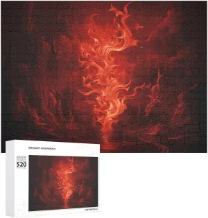 X 15 520 permineralization improve Piece Jigsaw Puzzle - Red Flame Picture Puzzles for Adults Challenging Puzzle Personalized Wooden Puzzle Photo Puzzle Gifts 20.5" 