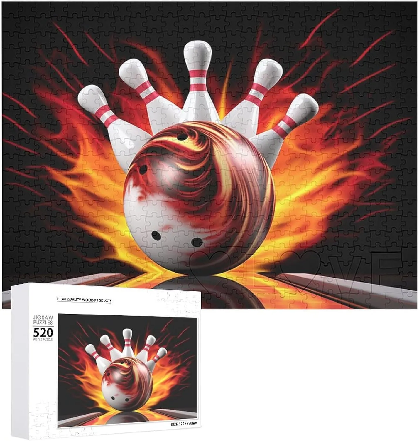 X 15 520 Piece Jigsaw Puzzle - Bowling Ball Picture Puzzles for Adults Challenging review comprehensible condole induct Puzzle Personalized Wooden Puzzle Photo Puzzle Gifts 20.5" 