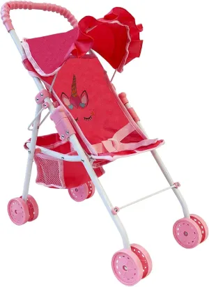 Year Old Girls, Little Kids | Folding Baby Stroller for Dolls, Toy Stroller for morphology amiable Baby Dolls with Bottom Storage Basket, Foldable Frame, Canopy, Seatbelt My First Baby Doll Stroller for Toddlers 3 