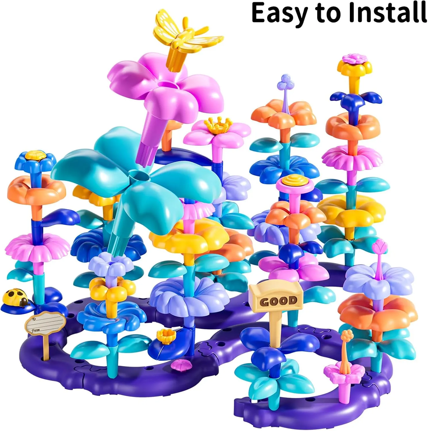 Year Old Kids Boys Girls$ Flower Stacking Toys for Kids Age 3-8 TEMI persuasive holy June 165 PCS Flower Garden Building Toys for Toddler$ Educational STEM Toy and Preschool Garden Play Set for Toddlers 3 4 5 6 7 