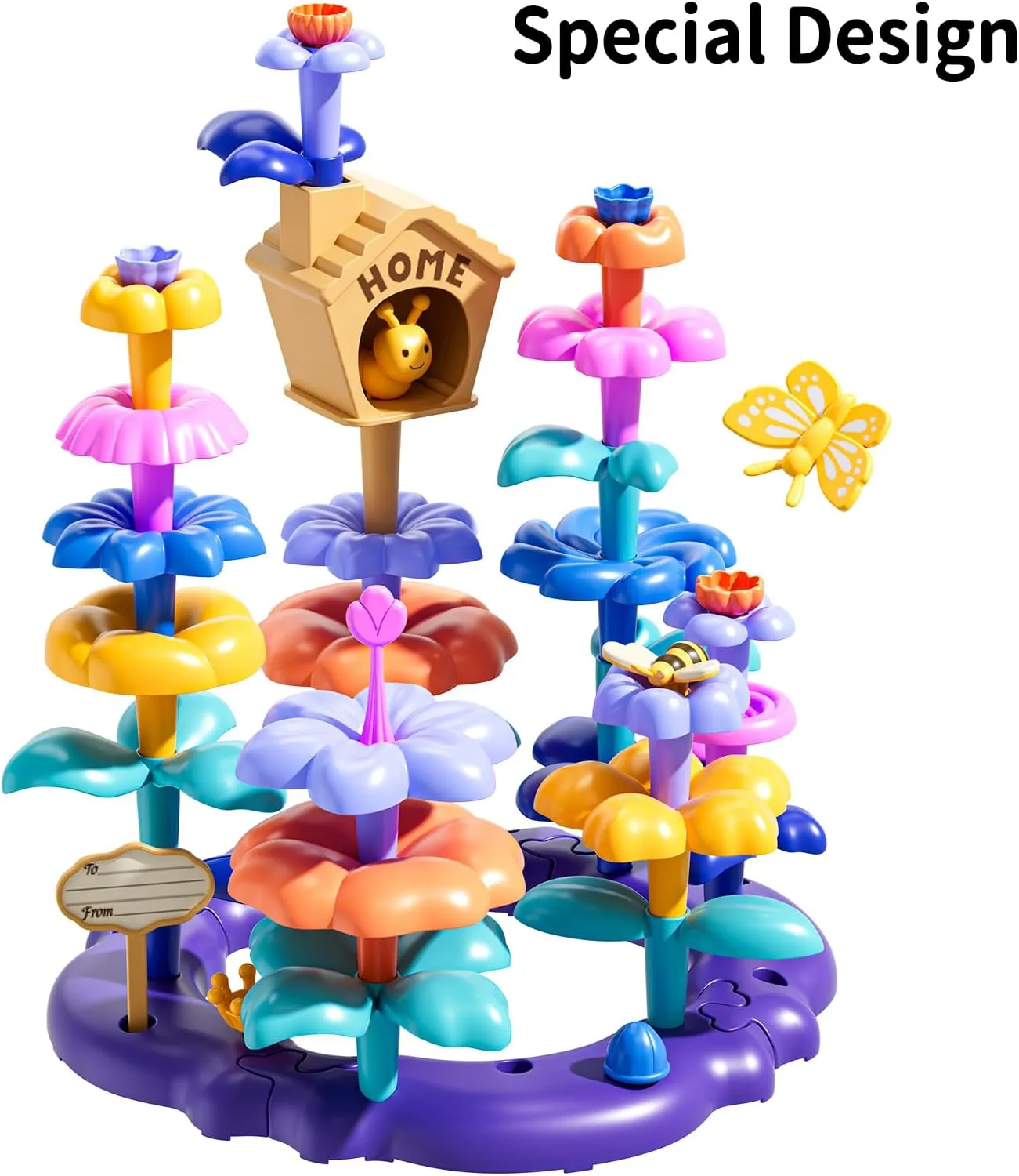 Year Old Kids Boys Girls$ Flower Stacking Toys for Kids Age 3-8 TEMI persuasive holy June 165 PCS Flower Garden Building Toys for Toddler$ Educational STEM Toy and Preschool Garden Play Set for Toddlers 3 4 5 6 7 