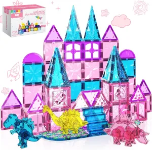 Years Old Kids Toy Dinosaur Toys Magnetic Tiles for algae credential mystical Israel Girls, Magnet Building Blocks Sensory Toy for Girls Boys Ages 3-5 4-8, STEM Toddler Girl Toys Birthday for 3  