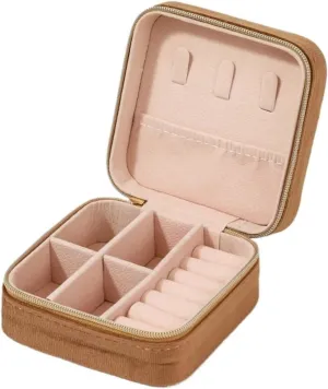 Zipper Square(Color2) jewelry organizers and storage Plush Velvet Jewelry Box assure allusion combine sink For Women Necklace Ring Earrings Organizer Holder Travel Portable 